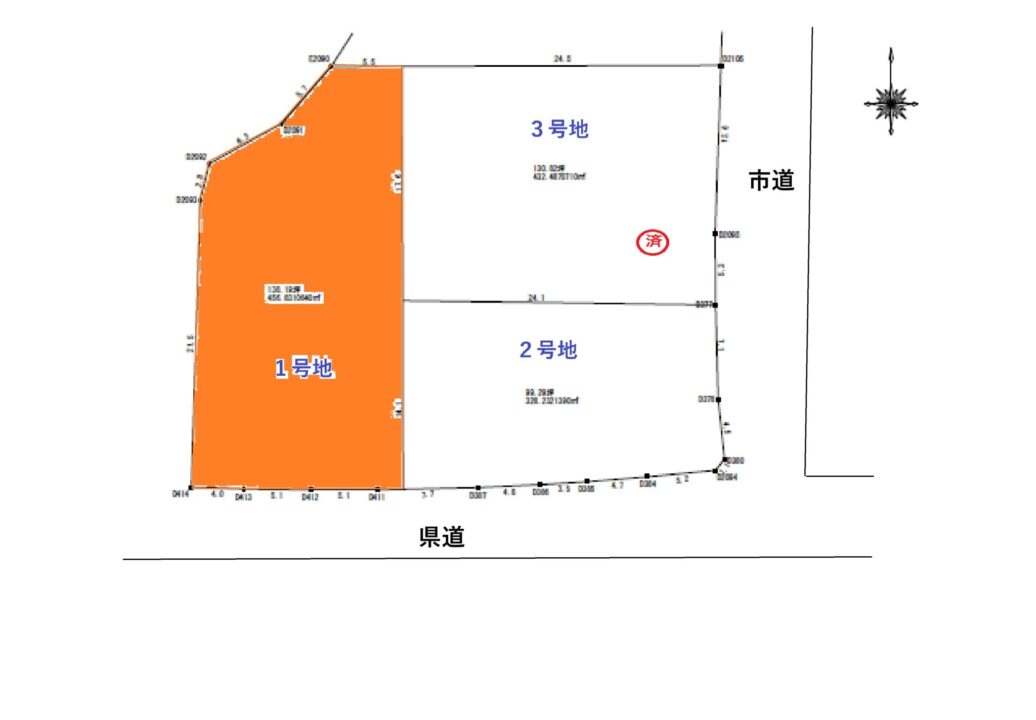 富山市追分茶屋土地　１号地図面