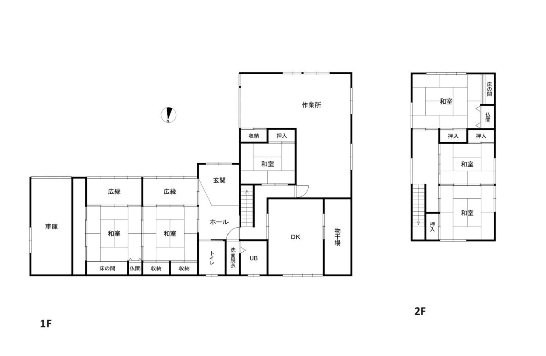 滑川市加島町作業所付中古住宅図面