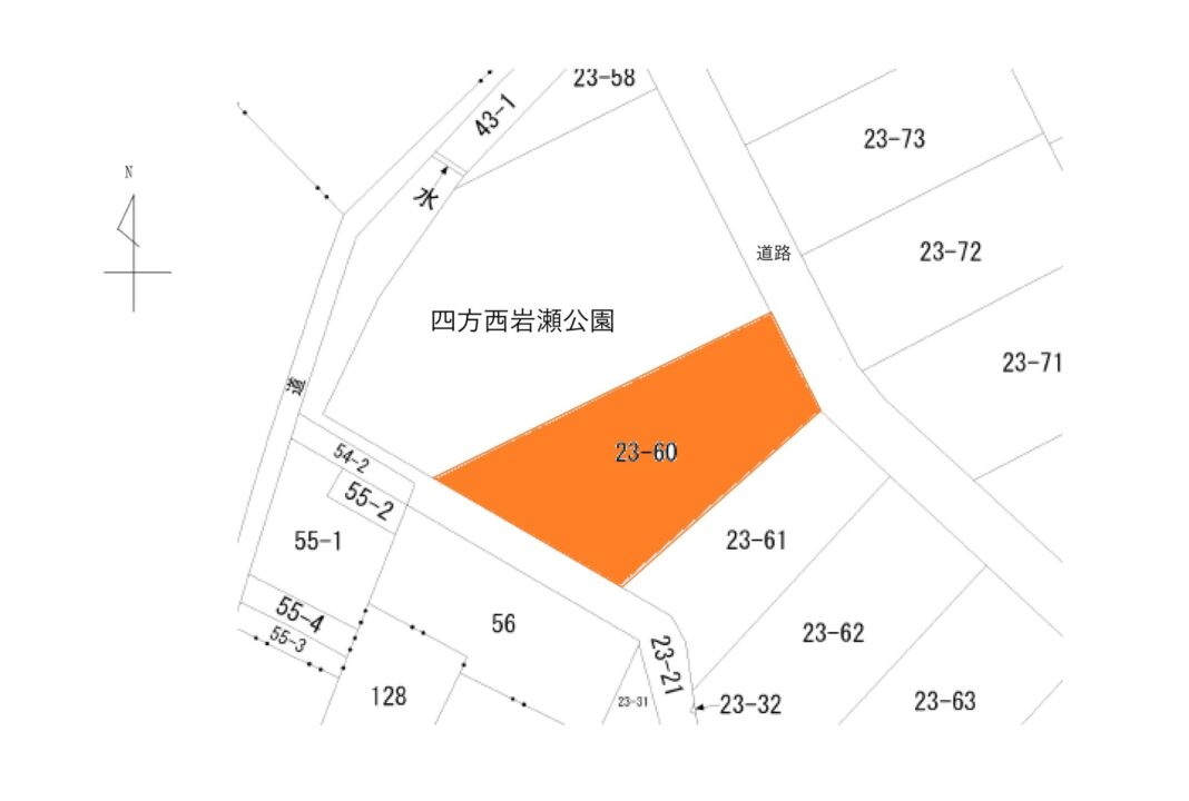 富山市四方西岩瀬の土地図面