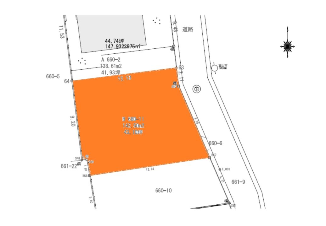 富山市堀川小泉町土地図面