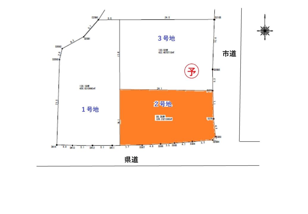 富山市追分茶屋土地　２号地図面